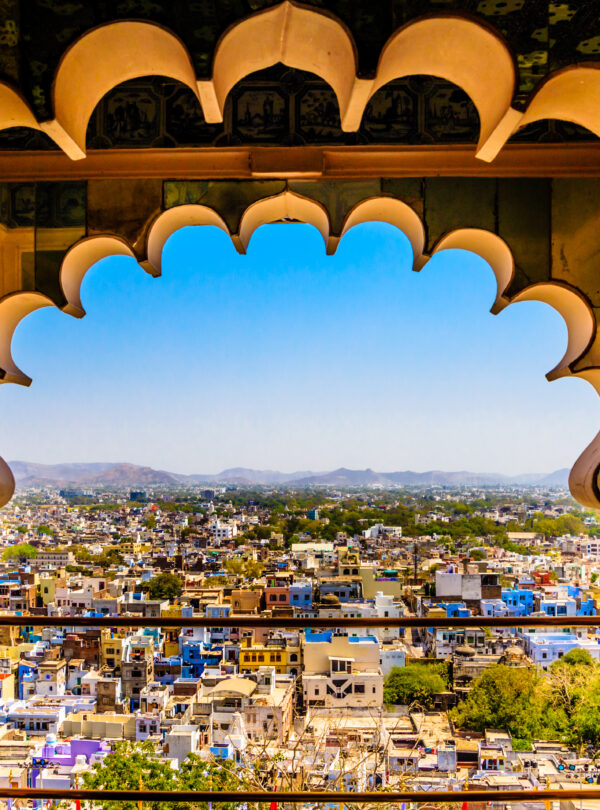 Beautiful shot of Udaipur from the window of City Palace
